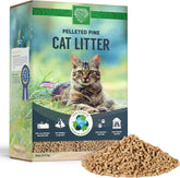 Small Pet Select pelleted pine cat litter packaging, plastic-free and eco-friendly.