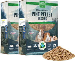 Small Pet Select pine pellet bedding 40lb pack with high absorbency for odor management.