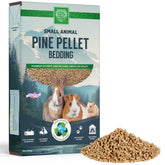 Small Pet Select pine pellet bedding 8lb provides durable, absorbent habitat for rabbits and small pets.