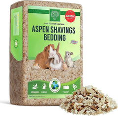 Small Pet Select premium aspen bedding bag shows low-dust, safe material for small pet habitats.