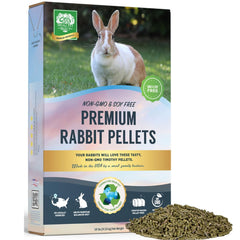 Small Pet Select Timothy pellet bag showing premium, non-GMO nutrition for rabbits