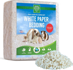 Small Pet Select white paper bedding shown in a 56L bag for easy spot cleaning.