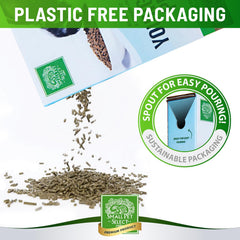 Close-up of Small Pet Select pellets designed for growth and gentle digestion.
