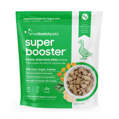 Smallbatch Freeze-Dried Duck Bites bag front showing premium protein for pets
