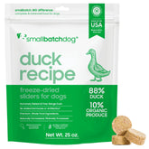 Smallbatch Pets duck recipe freeze-dried bag front view highlights single-protein nutrition