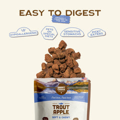 Smart Cookie Trout & Apple ingredients label highlights limited ingredients.