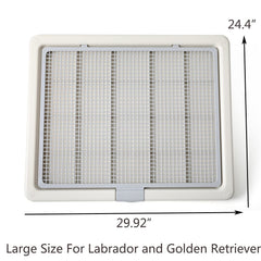 Smart Paws grey training tray side view, helps protect floors during potty training.