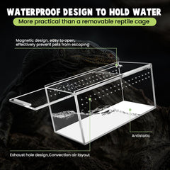 Smartang tarantula enclosure offers 360-degree view for monitoring pet behavior.