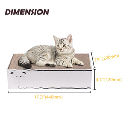 Smartbean Cat Scratcher Pad side view demonstrates compact footprint and furniture protection.