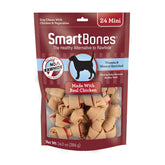 SmartBones Mini Bones real chicken front-pack image highlighting rawhide-free chews