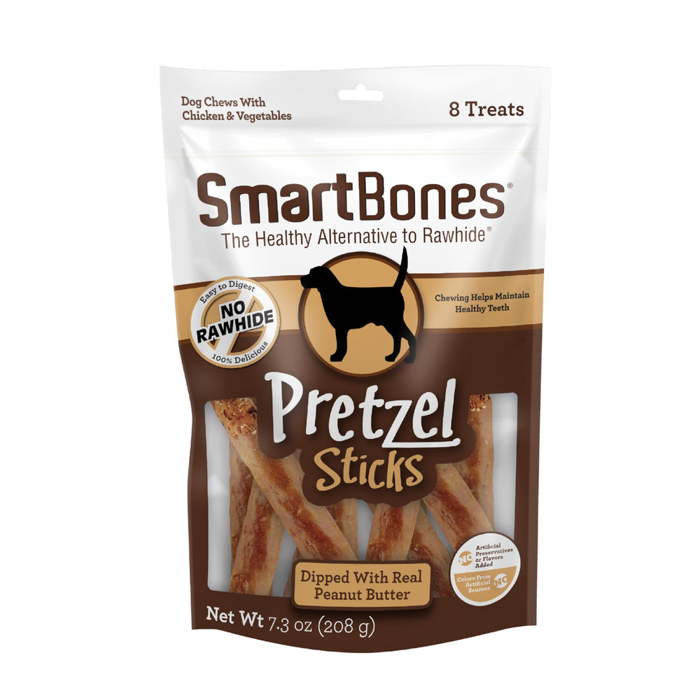 SmartBones pretzel sticks chew with real chicken flavor for dogs