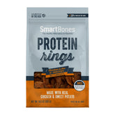 SmartBones Protein Rings real chicken and sweet potato packshot, a tasty dog treat