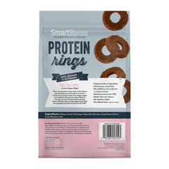 SmartBones Protein Rings feature real salmon and chickpeas with a short, simple ingredient list