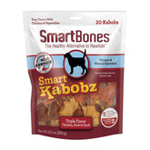 SmartBones Smart Kabobz pack shot highlighting the 20-count rawhide-free chews.