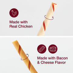 SmartBones Twist Sticks bacon & cheese flavor shown for wholesome dental-friendly play