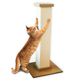 SmartCat Pioneer Pet Ultimate Scratching Post beige front view showing stable base for scratching