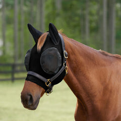 SmartEquine Comfort Fly Mask front view with SmartCore for breathable UV protection