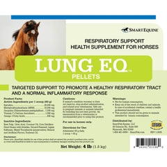 SmartEquine Lung EQ Pellets bottle shown for convenient equine lung care.