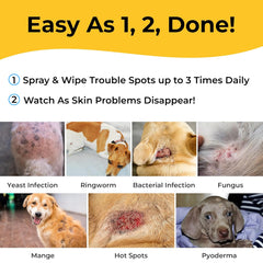 Smiling Paws Advanced Chlorhexidine Spray used on dogs and cats for skin care.