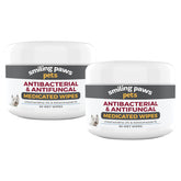 Smiling Paws Pets antibacterial wipe packshot showing medicated pads for pet skin care