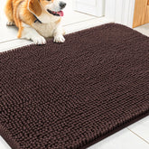 Smiry dog door mat front view with muddy paws, absorbs moisture efficiently