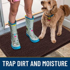 Smiry dog door mat non-slip backing keeps mat in place