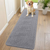 Smiry dog door mat with plush chenille at the front door; soft under paws for cozy entryways.