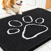 Smiry door mat with soft chenille texture for cozy comfort and dirt pickup.