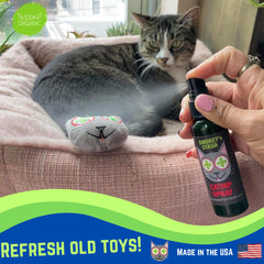 Smokey's Stash dried catnip can open for lasting cat enrichment.