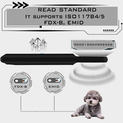 Smoostart Microchip Scanner held mid-use for real-time scans at the counter.