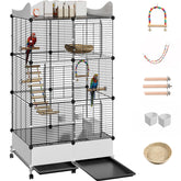 SNAAT 57-inch encrypted bird cage with top storage shelf keeps toys organized.