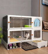 SNAAT cat cage with clear sliding door for easy supervision and interaction