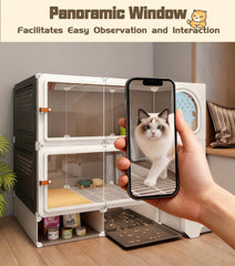 SNAAT cat cage ventilated wire sides for airflow and odor control