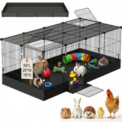 SNAAT guinea pig cage with waterproof liner close-up showing chew-resistant protection