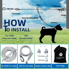 Snagle Paw anti-shock runner line reduces tension for a smoother run.