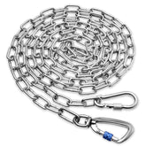 Snagle Paw heavy-duty leash 15ft metal chain shows sturdy construction for long outdoor walks.