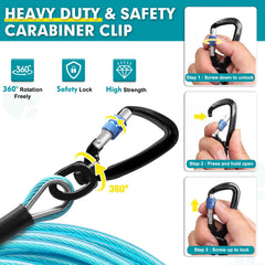 Snagle Paw lockable clip provides secure attachment during play.
