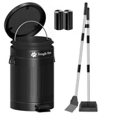 Snagle Paw metal poop scooper set with extended handle for comfortable reach.