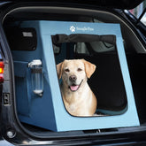 Snagle Paw crate with trunk-fit design for secure car travel
