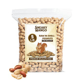 Sneaky Mango raw peanuts in shell bag ready for backyard wildlife feeding.