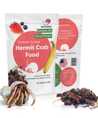 Snout and Shell Summer Sunset packaging enables easy hermit crab feeding.