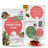 Snout and Shell Tidepool Protein Blend packaging highlights sea-inspired nutrition for hermit crabs.