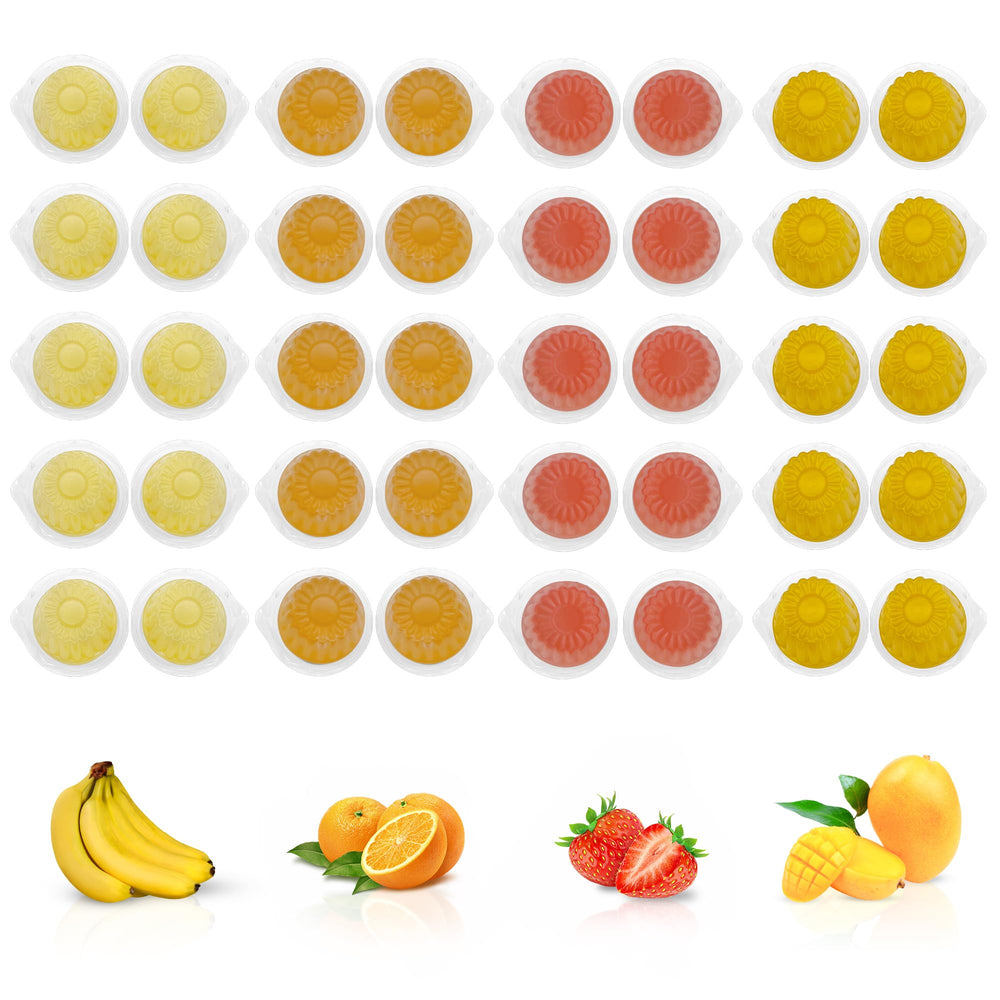 Snout and Shell jelly pods variety pack close-up showing real fruit juice for small pets.