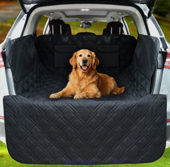 snugcubby SUV cargo liner with dog trunk cover protecting the cargo area.