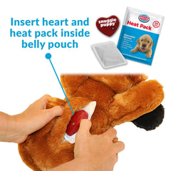 Snuggle Puppy prepared for crate nights with heartbeat toy and warmth.