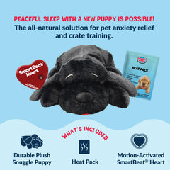 Snuggle Puppy heat pack inside image demonstrates warmth for soothing nights.