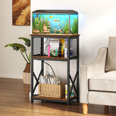 Snughome stand side view showing three-tier storage and sturdy frame.