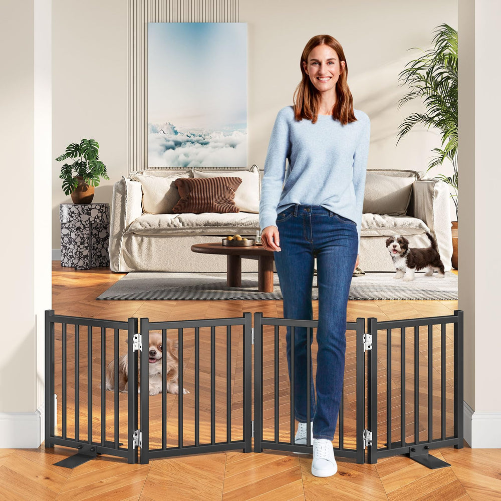 Snughome Short Dog Gate front view shows four-panel design for wide doorways.