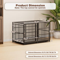 Snuowu indestructible dog crate shows sturdy metal construction for heavy-duty performance.