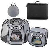 Snuvid Cat Playpen with dual zones showing separate play and litter areas for cleaner homes